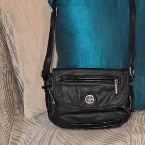 Giani Bernini Black Leather Crossbody Bag